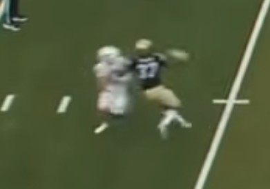 GTPropagator's tweet image. Bailey Stockton getting mugged on what probably should've been PI ends up being the INT.