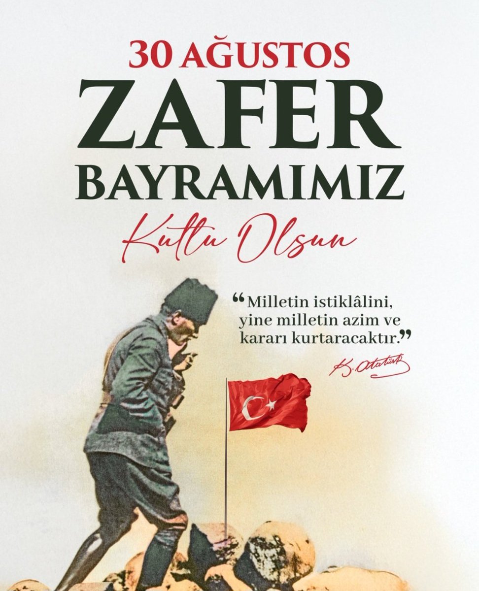 30 Ağustos Zafer Bayramı'mız kutlu olsun 🇹🇷🇹🇷🇹🇷🇹🇷🇹🇷🇹🇷🇹🇷