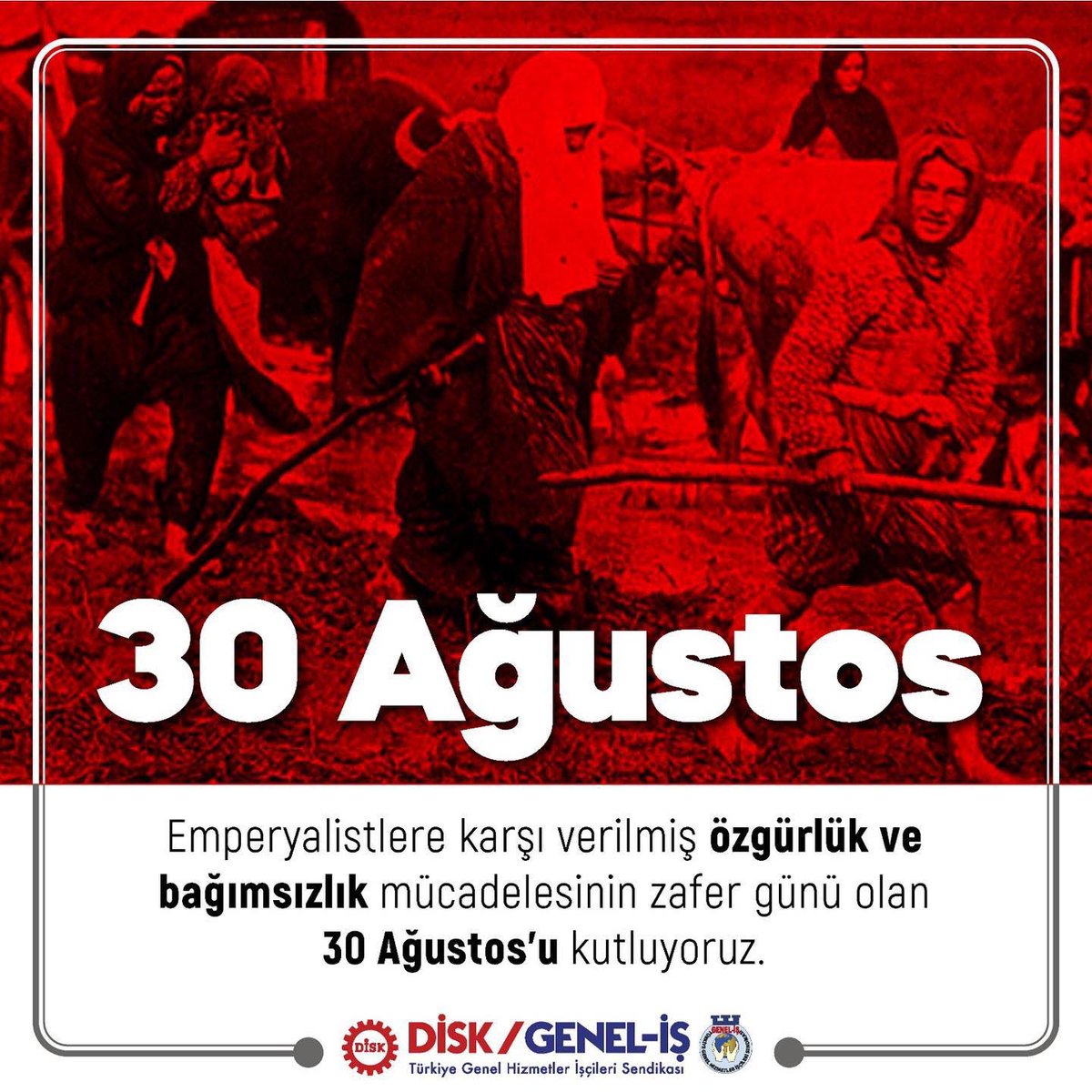 Emperyalistlere karşı verilmiş özgürlük ve bağımsızlık mücadelesinin zafer günü olan 30 Ağustos’u kutluyoruz.
#30AgustosZaferBayrami