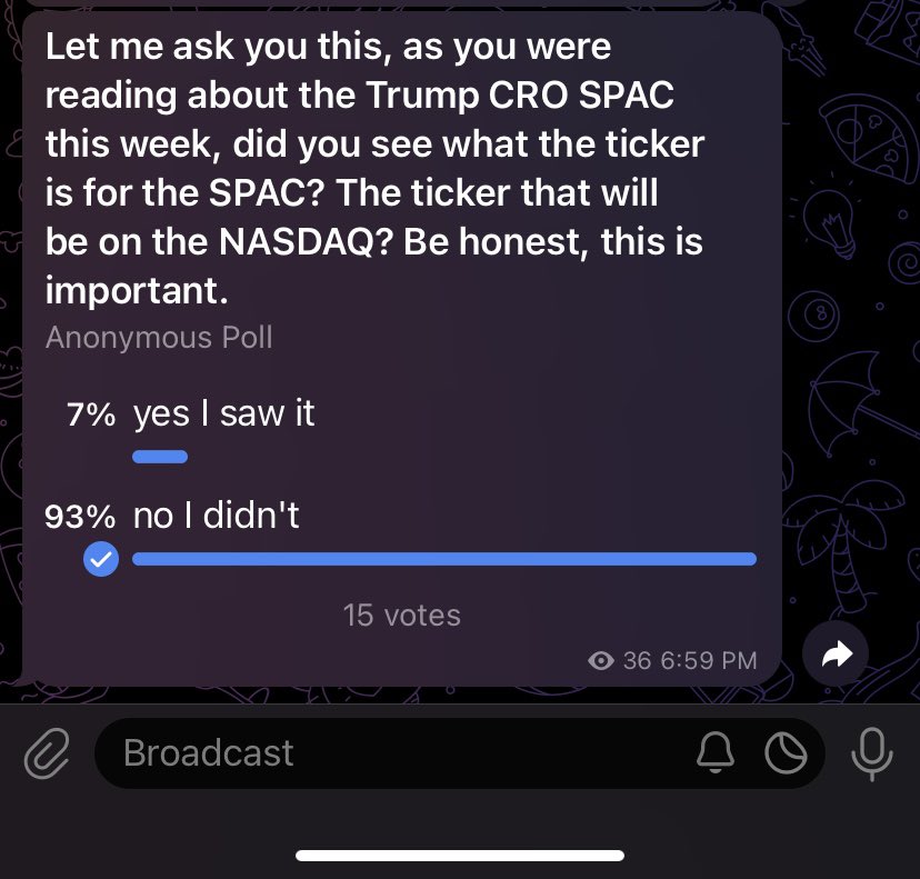 bryanrosswins's tweet photo. Here is why I think $MCGA @212MCGA on @cronosapp will be the next coin listed by @cryptocom: 

Well first of all, because the CEO of @cryptocom, @kris, tweeted about this coin today!

But more importantly, no one knows this yet, but Trump's new SPAC $CRO Treasury Company already has a ticker. Did you see what it is? It is $MCGA. Yep, it really is. "Make Crypto Great Again." That’s the NASDAQ ticker. Look it up yourself.

And $MCGA on $CRO was not launched recently as a response to that information. Can you believe it, but this little memecoin was actually launched Summer 2024! Makes you wonder if Eric, Barron, & Donald Jr. drew their ticker inspiration from THIS VERY COIN 🧐 

So it is not surprising to see Kris support this iconic #memecoin bearing the same ticker. Think about it: I am sure Kris and Trump get along great, Trump is buying $6B $CRO, and Kris knows Trump loves an All-American Brand.

But here's the thing. When thinking about $CRO ecosystem, you have to realize 2 things:

1. There is NO #altcoin dilution on the #Cronos blockchain. Very few coins so far.

2. There is not already a "chosen one" dominant meme on #Cronos. 

Let that sink in, and compare that with $SOL or $ETH where the #memecoin scene is beyond cooked.

I will end this tweet with a crazy fact: I polled my TG group and 94% of them were unaware that Trump’s new SPAC had already picked a ticker, and the ticker is $MCGA on NASDAQ. That means the market doesn’t realize this yet, and it is not priced in. 

I further confirmed this market ignorance by searching #ETH & #SOL for what I expected would be a plethora of new coins named “MCGA” launched since the SPAC was announced 3 days ago. And guess what? Nada. Market doesn’t know. And where other than $CRO chain does this meme belong, anyway? After all, it is a CRO treasury company that Trump is forming.

So I’ll leave you with a final thought which apparently Trump agrees on: 

Make Crypto Great Again! $MCGA