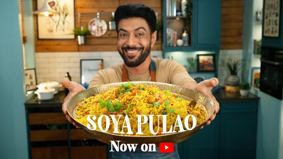 ranveerbrar's tweet photo. Vegetarians के लिए protein packed Pulao ki recipe is up on my YouTube Channel, go check it out
Recipe Link: https://t.co/NfKAwI9Cuh
.
.
.
#newrecipealert #soyapulao #pulaorecipe #verecipe #nowuponmyyoutube https://t.co/4rq3AH9sO7