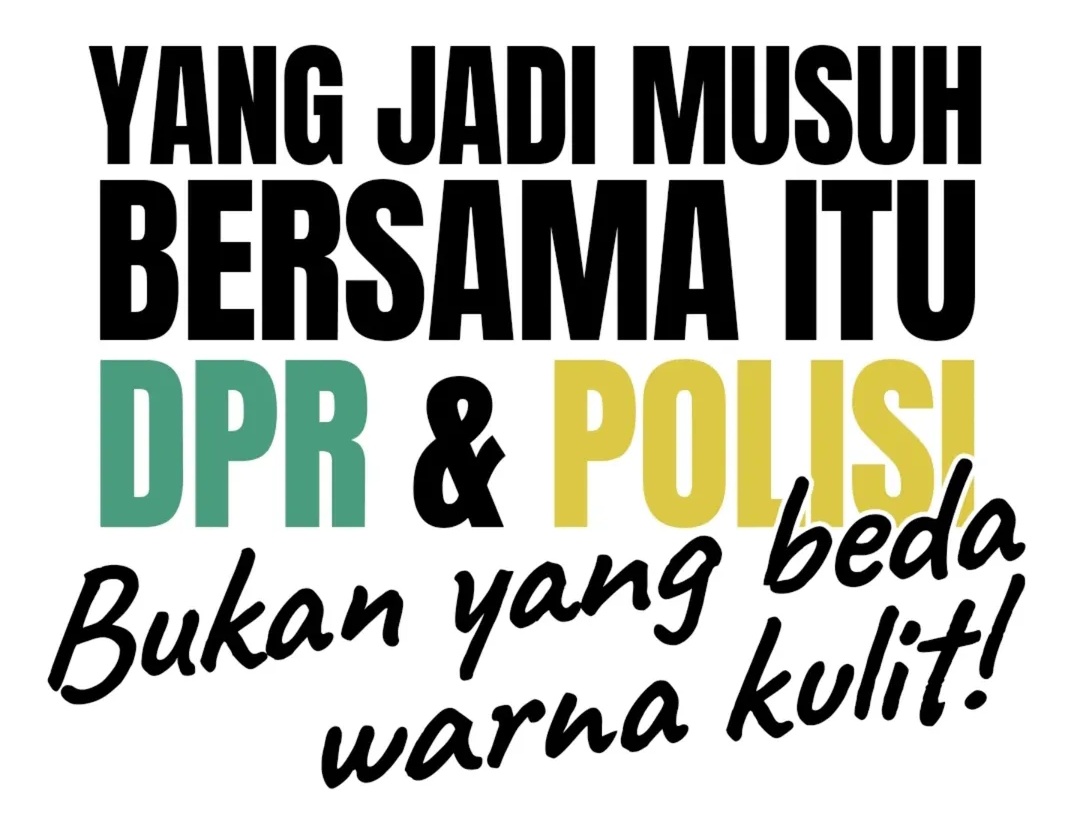 Penjarahan Polda &amp; DPR RI
98 Lawan Kita  Suharto &amp; ABRI
2025 Lawan Kita DPR/d, Partai &amp; Polisi.
Korban tetap "Rakyat Indonesia"
Sejarah TIDAK Berulang Tp Mereka Tak Pernah Berubah.
✊ #LawanBersama #1SikapLawan
#PolriMusuhBersama #affankurniawan #polisipembunuh #brimobpembunuh