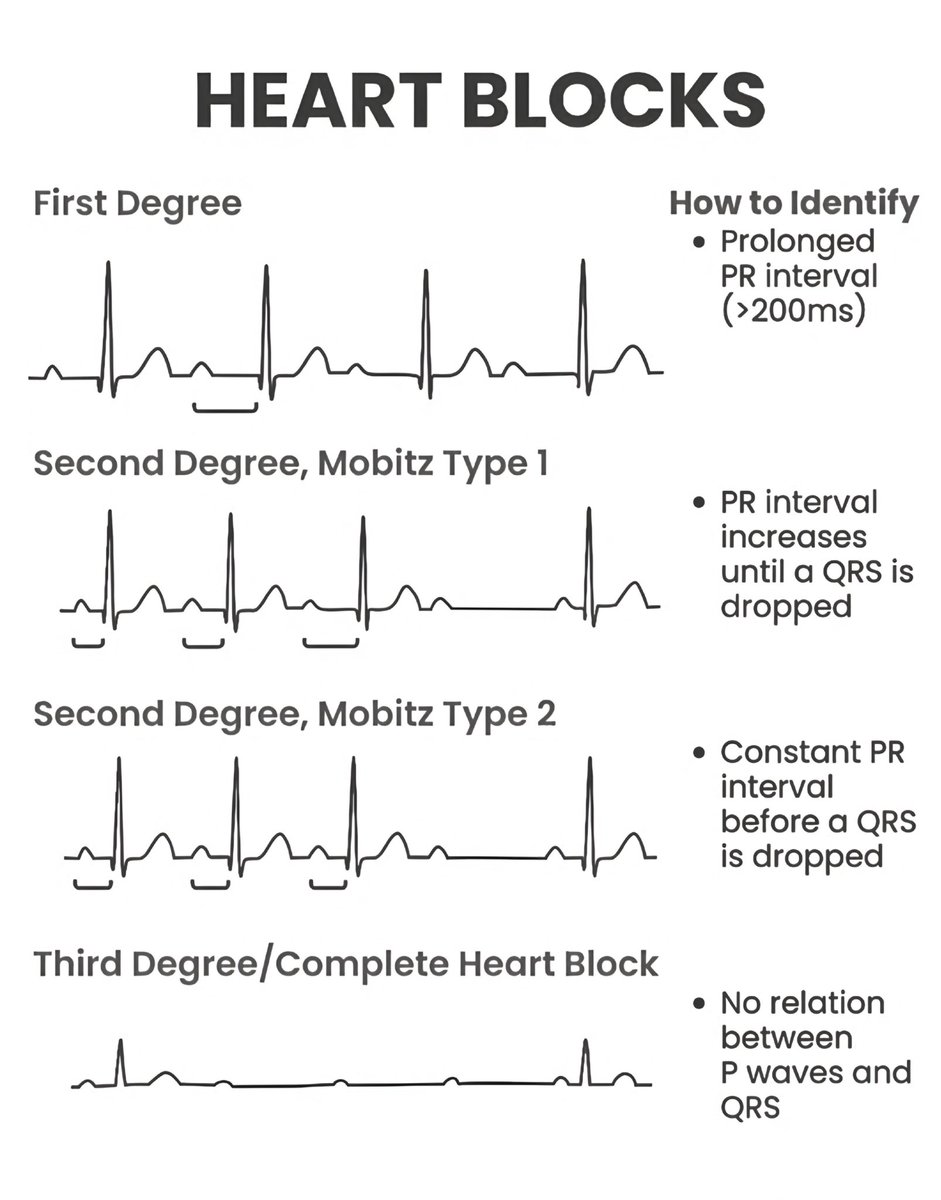 nervemed's tweet image. Heart blocks and ECG