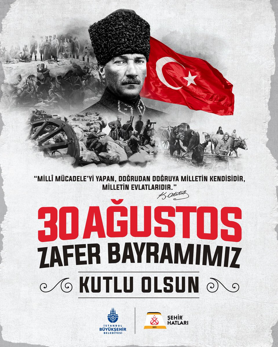 30 Ağustos Zafer Bayramımız kutlu olsun! 

Başkomutan Gazi Mustafa Kemal Atatürk ve silah arkadaşlarını saygı, minnet ve rahmetle anıyoruz.