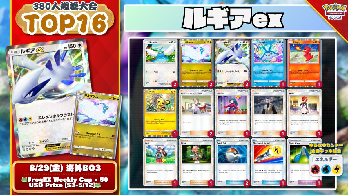 ルキエデッキ ポケポケ #デッキ紹介A4a 『ルギアex / チルタリス』 380人大会で9勝2