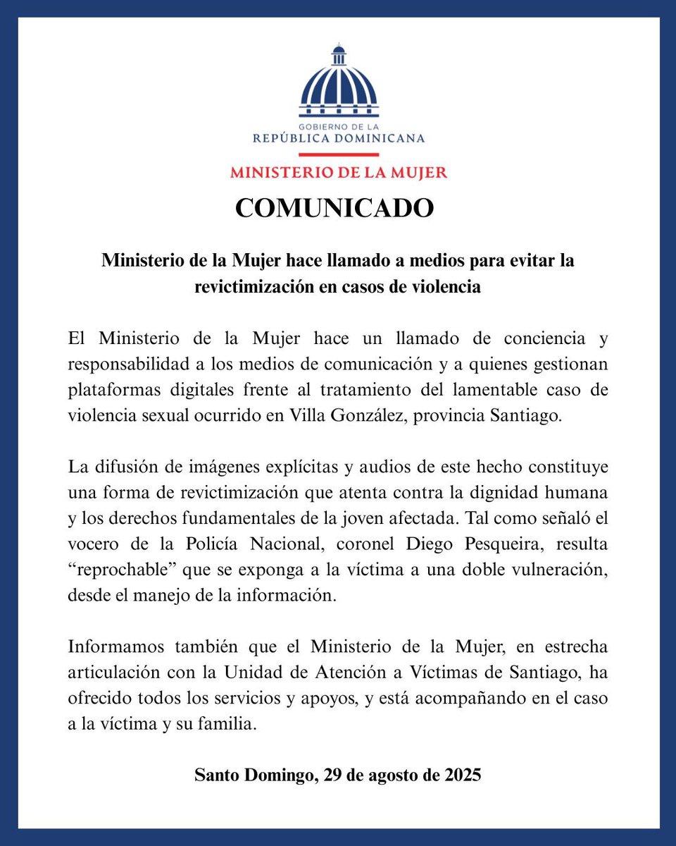 Ministerio de la Mujer República Dominicana tweet media