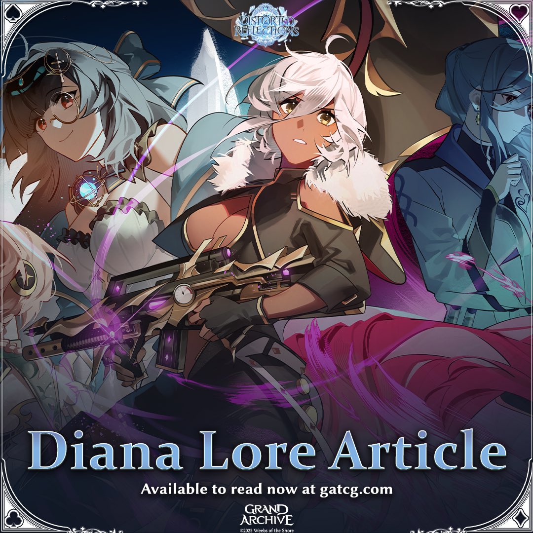 However good her intentions may be, Diana finds the path through Azoth paved in shadows…

A new lore article, Diana I — Creeping Torment, is now available to read! gatcg.com/article/diana-…