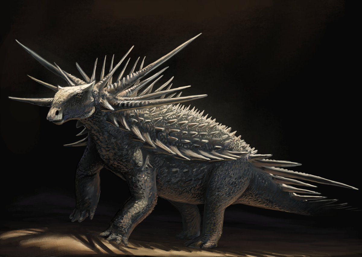 Tonight's #paleostream had only one goal: paint a Spicomellus in 2 hours so you don't have to listen to my runny nose for too long.