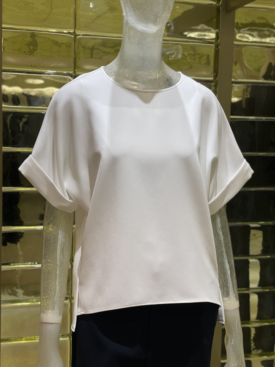 【美品】M-premier BLACK ホワイトパフスリーブシャツ ポンチハーフパフスリーブカットソー(34P WHITE): M-PREMIER公式