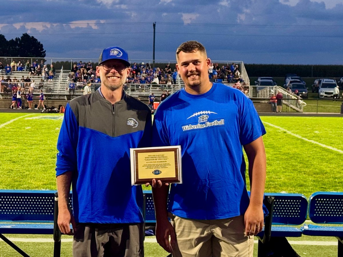 Dike-New Hartford Community Schools (@dnhschools) on Twitter photo Our <a href="/DNHFootball/">DNH FOOTBALL</a> Legend of the Fall!! Welcome back home #77 Colton Harberts!! #rollblue #NoRegrets Our <a href="/DNHFootball/">DNH FOOTBALL</a> Legend of the Fall!! Welcome back home #77 Colton Harberts!! #rollblue #NoRegrets
