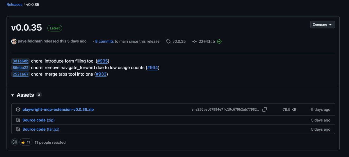 jimmysongio's tweet image. Playwright MCP is one of my most commonly used MCPs. Before each request will pop up a new window. With this official chrome extension, you can open a new tab in the current window. This brings self-evident benefits. #MCP #Playwright #AI