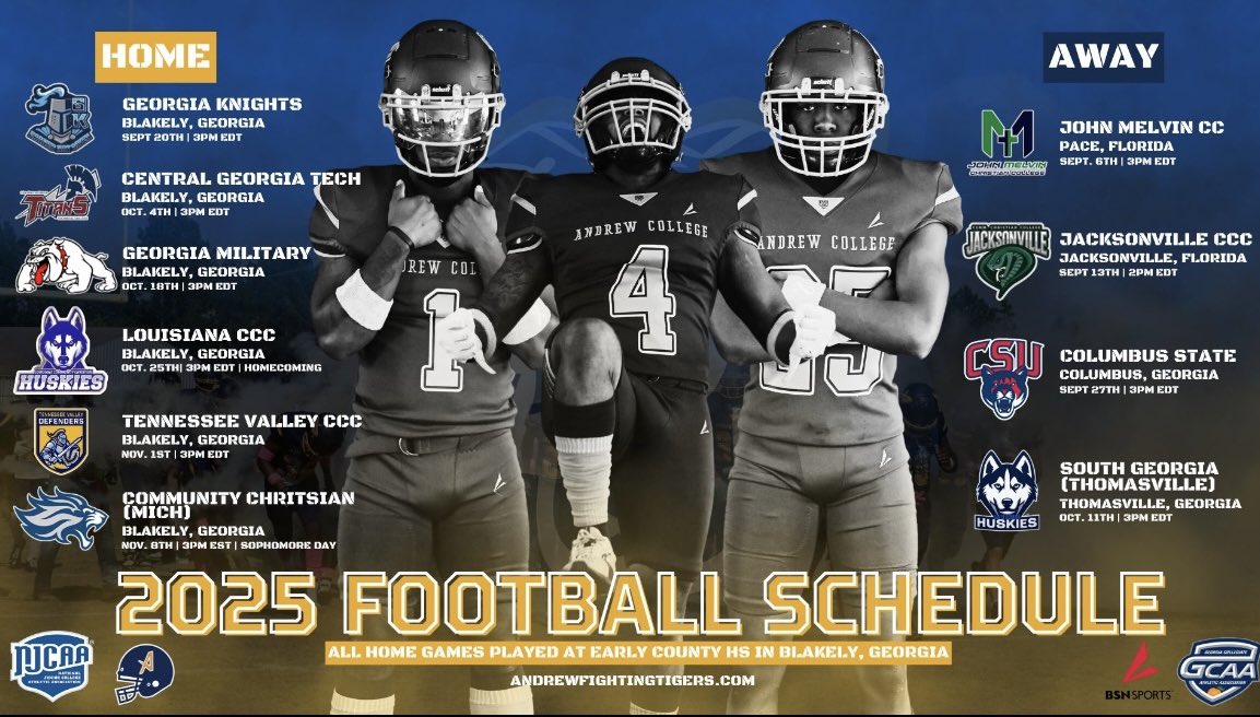 Matt Wardjr (@mattdwardjr) on Twitter photo 2025 Andrew College Schedule…‼️ <a href="/TigersAndrew/">Andrew College Fighting Tigers Football</a> <a href="/Dr_NickGarrett/">Dr. Nick Garrett</a> <a href="/CoachBWalk15/">Coach B</a> <a href="/Dcanes40Lucas/">Derrick Lucas</a> <a href="/RealusGeorgeJr/">TrenchMobGuru🧙🏿♂️</a> #JUCOPRODUCT 2025 Andrew College Schedule…‼️ <a href="/TigersAndrew/">Andrew College Fighting Tigers Football</a> <a href="/Dr_NickGarrett/">Dr. Nick Garrett</a> <a href="/CoachBWalk15/">Coach B</a> <a href="/Dcanes40Lucas/">Derrick Lucas</a> <a href="/RealusGeorgeJr/">TrenchMobGuru🧙🏿♂️</a> #JUCOPRODUCT