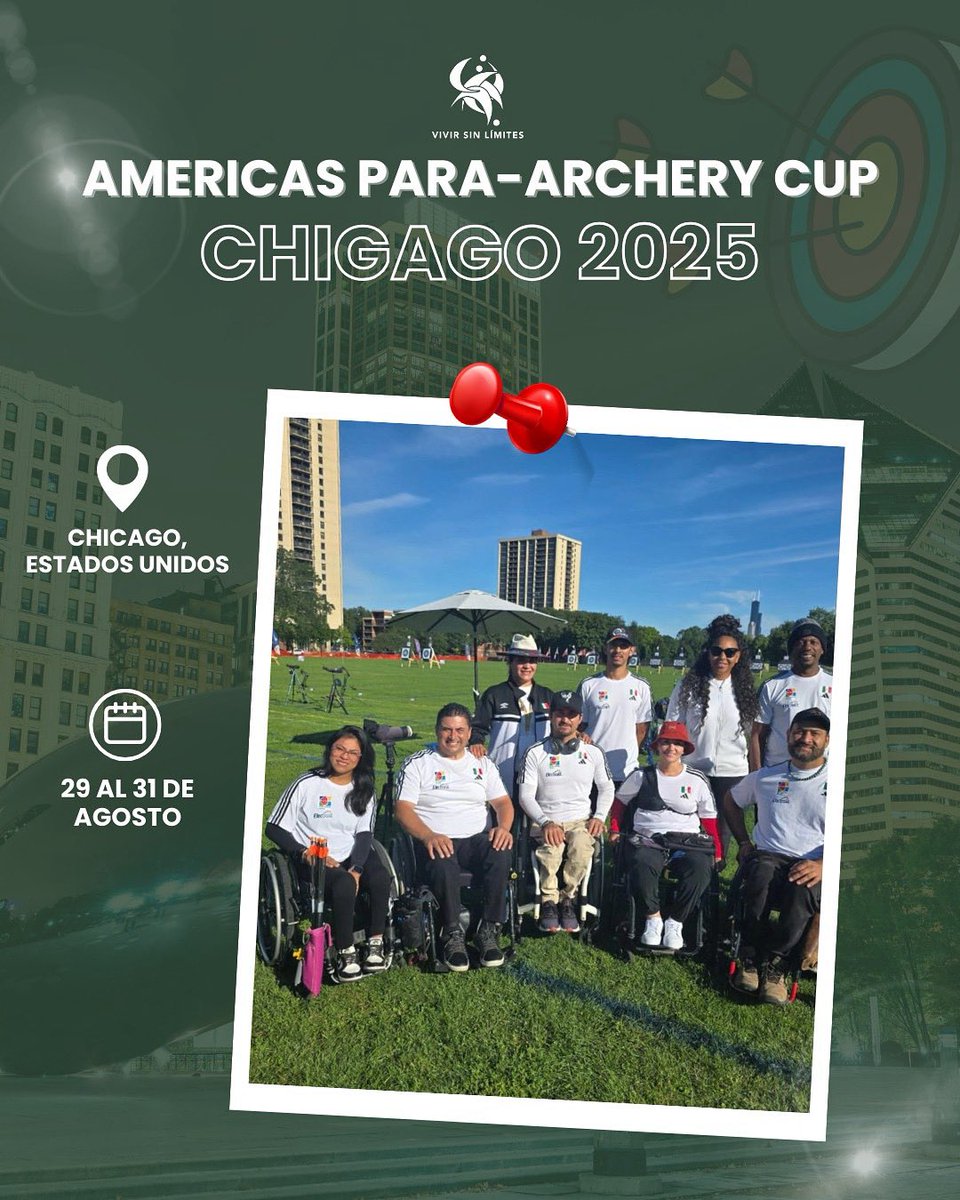 🏹✨ México ya apunta alto en Chicago 💥
👉 La Selección Mexicana de Para Tiro con Arco busca puntos clave rumbo al Mundial 🌍.
🔥 Orgullo, disciplina y pasión que nos representan en cada flecha.

#ParaTiroConArco #TeamMéxico #DeporteParalímpico #vivirsinlimites