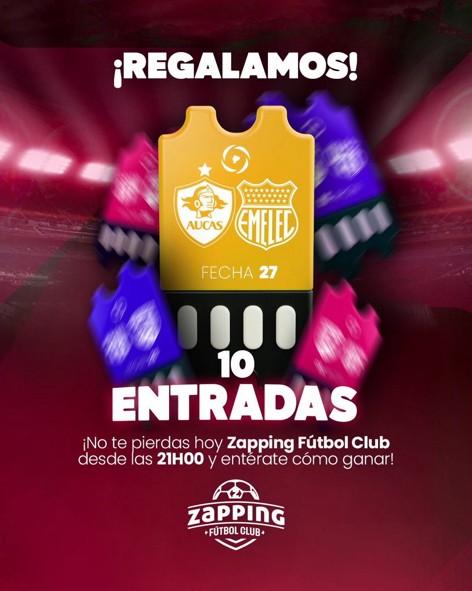 zapping_ecu's tweet image. Alerta de sorteo 🚨

Conéctate ahora a #ZappingFC y entérate cómo ganar entradas para el Aucas vs. Emelec 🎟️