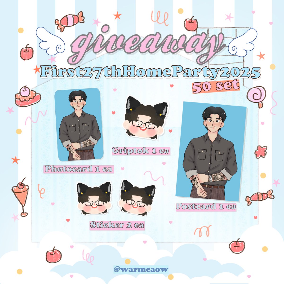 𐙚⁺˖ ⸝⸝ pls kindly rt ⁺໒꒱ིྀ༝

˚ ✩ ꒰ Giveaway for #First27thGiveaway ​ ꒱ ｡🐈‍⬛ ྀི

∧,,,∧
( ̳• · • ̳)
/  づ♡ 50 set

📍 : Thai Summit Tower  
📆 : 27 Sep 2025
🕰️ : tba

⋆౨ৎ #Firstkanaphan #First27thHomeParty2025 ˚⟡˖ ࣪