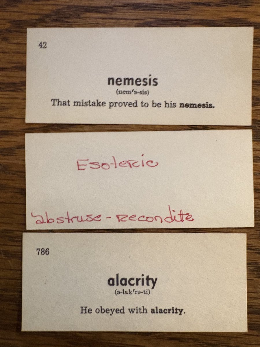I miss my mother, Millie Kirn (Stein), who died 14 years ago today at age 71. To improve my vocabulary as a child, she used to drill me using a deck of "Vis-ed" cards she bought me as a birthday gift. Sometimes she made her own cards because she believed the deck was incomplete.