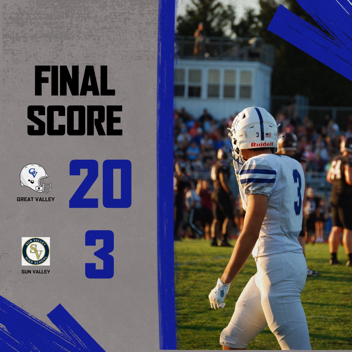 Defense locked in. Offense delivered. 💪
Final: 20–3 Patriots WIN 🏈
#GVProud #GVFootball #FridayNightLights #burntheboats