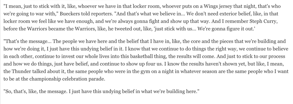JoeyMistretta_'s tweet photo. Here is Paige Bueckers' full comment from tonight's game after she was asked to share her message amid the Wings' difficult season:

(Warning, you may want to run through a wall with motivation after reading) https://t.co/Rpm2qyJt8S