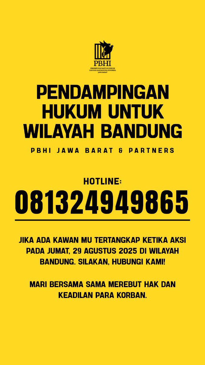 infobdg's tweet image. Daftar layanan dan pendampingan hukum untuk demonstrasi Bandung.