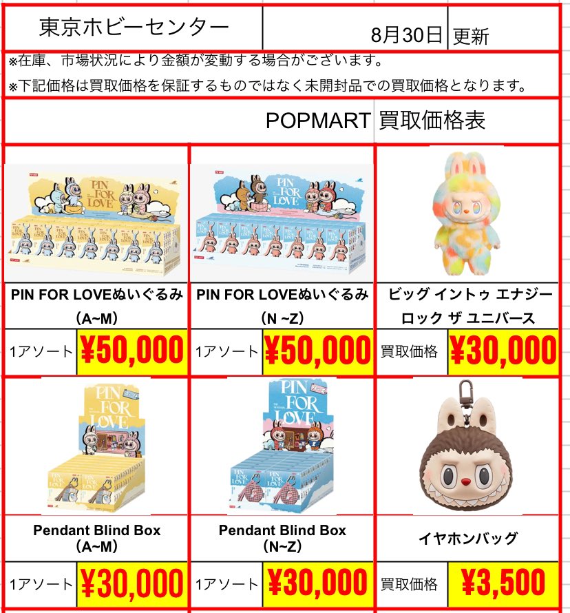 ラブブグッズまとめ売り⭐︎値下げしました！ 新弾買取】 ⭐️#ラブブ #POPMART ⭐️ 本日8月30日 11:30~22:00