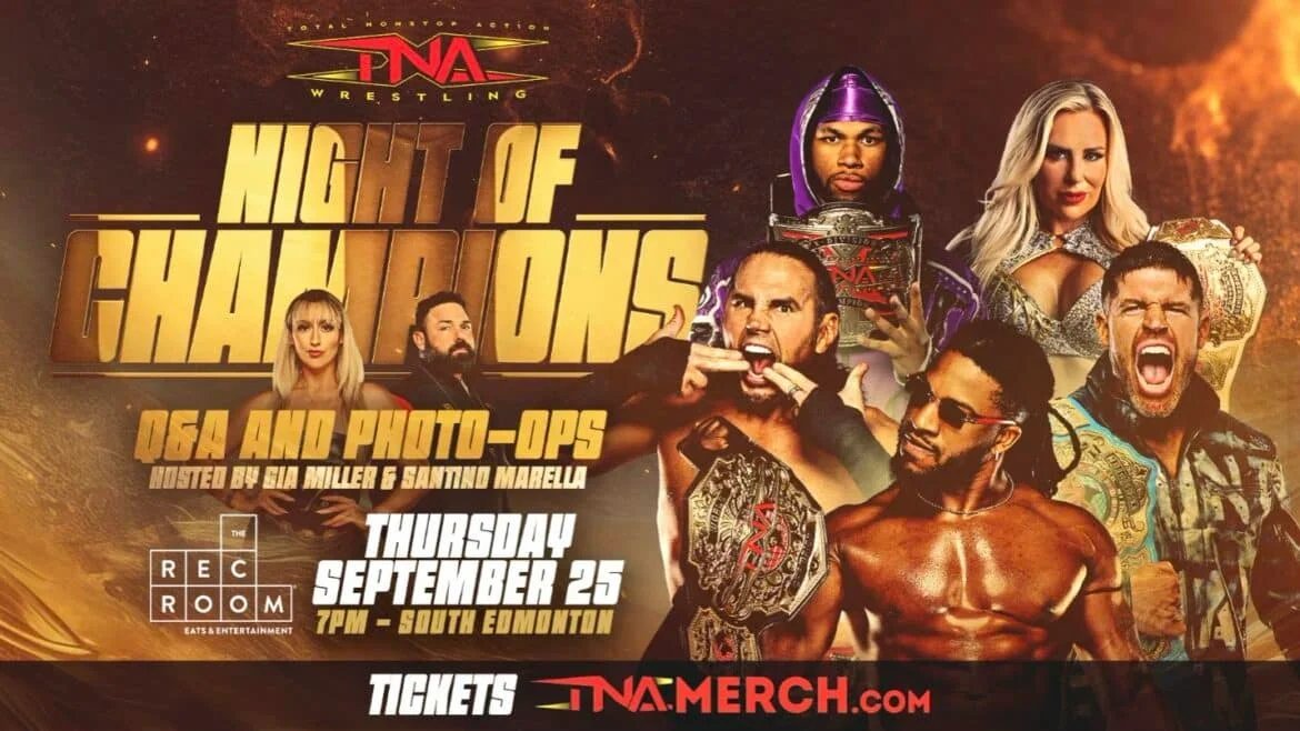 LoveWrestlingCA's tweet image. EXCLUSIVE! @ThisIsTNA Wrestling announces Night Of Champions Q&amp;amp;A at The Rec Room South Edmonton Common!
lovewrestling.ca/tna-wrestling-…