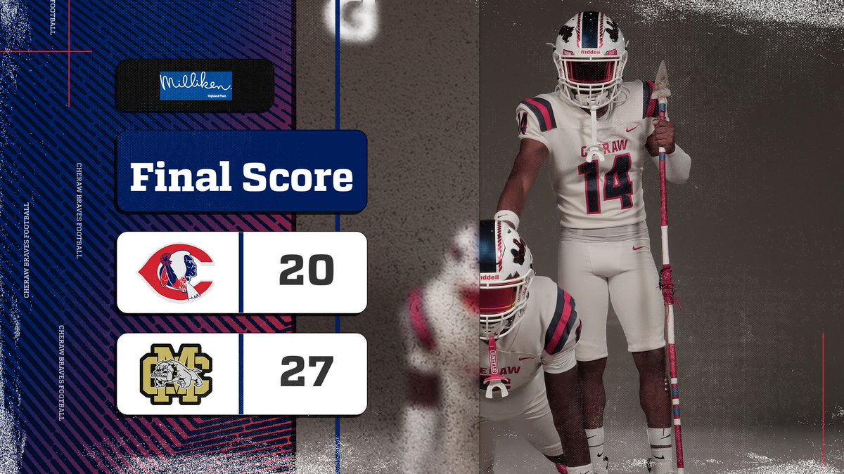 Braves Booster Club (@bravesbooster) on Twitter photo Final Score: Cheraw Braves vs Marlboro County Bulldogs. The Braves fought hard but came up short. Final score 20-27. Proud of our team's effort!
<a href="/wmbfsports/">WMBF Sports</a>
@bdunnsports
@chrisparkswbtw Final Score: Cheraw Braves vs Marlboro County Bulldogs. The Braves fought hard but came up short. Final score 20-27. Proud of our team's effort!
<a href="/wmbfsports/">WMBF Sports</a>
@bdunnsports
@chrisparkswbtw