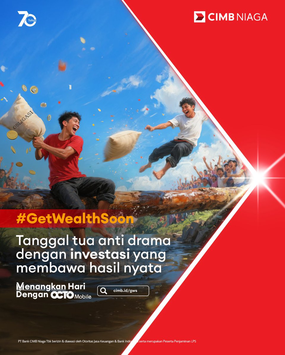 CIMBNiaga's tweet image. Banyak drama gara-gara tanggal tua? Itu mah cerita lama. Sekarang waktunya #GetWealthSoon dengan investasi yang membawa hasil nyata di OCTO Mobile!

Info lengkap: cimb.id/gws

#CIMBNiaga #GWS