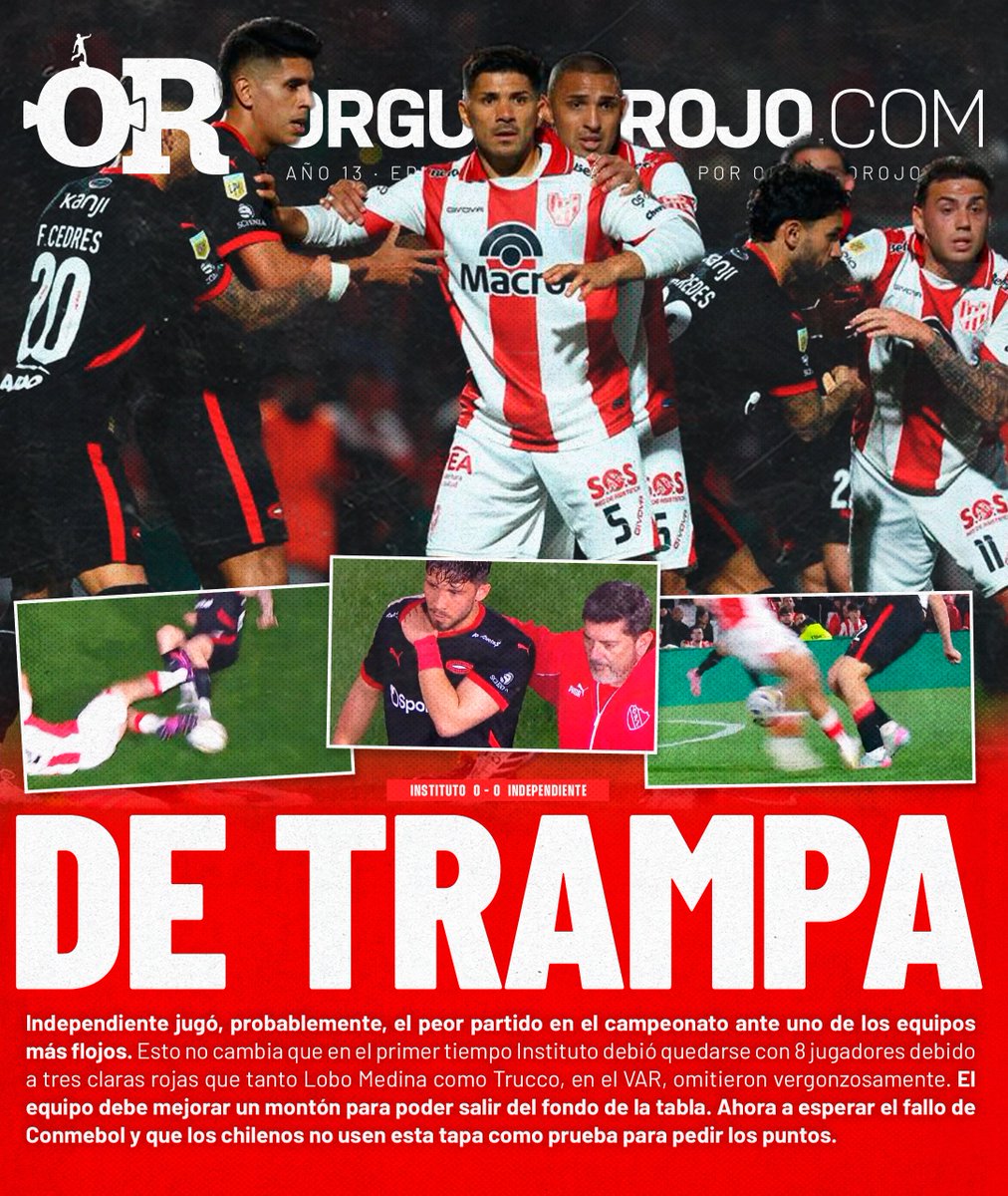 OrgulloRojoWeb's tweet image. La TAPA ante #Instituto 😞