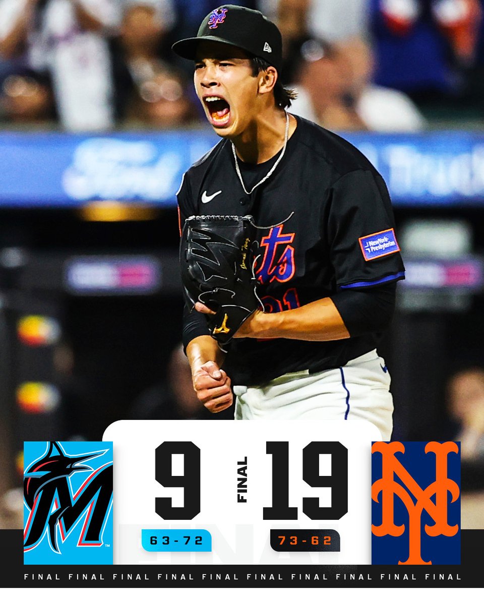 MLB (@mlb) on Twitter photo - Jonah Tong strikes out 6 and gets the win in his MLB debut
- Brandon Nimmo crushes 2 homers and drives in 4
- Every starter gets at least one hit and scores at least one run
Everything comes together as the <a href="/Mets/">New York Mets</a> set a new franchise record for runs in a home game! - Jonah Tong strikes out 6 and gets the win in his MLB debut
- Brandon Nimmo crushes 2 homers and drives in 4
- Every starter gets at least one hit and scores at least one run
Everything comes together as the <a href="/Mets/">New York Mets</a> set a new franchise record for runs in a home game!