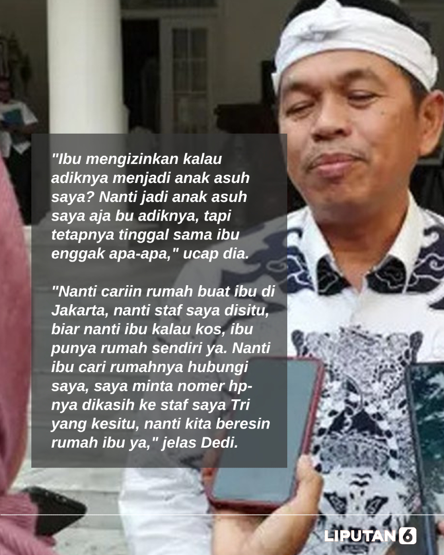 liputan6dotcom's tweet photo. Gubernur Jabar Dedi Mulyadi berjanji jadikan adik almarhum Affan anak asuh dan akan mencarikan rumah untuk keluarganya di Jakarta.
#demul #affanefendi #lip6an https://t.co/N7Iy57NNzb