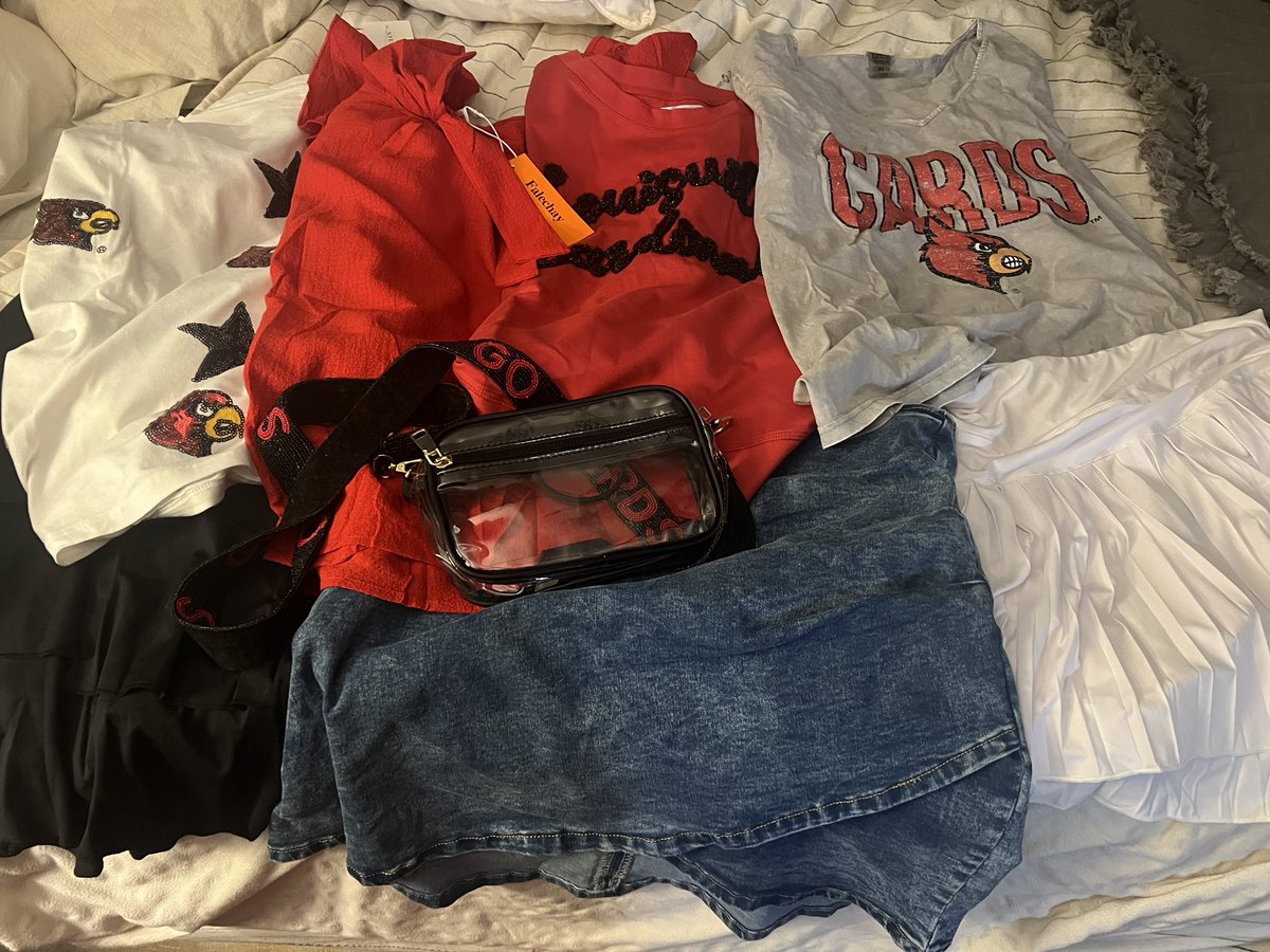 Prepping like Coach Brohm—making some tough lineup decisions for tomorrow’s season opener. Which fit is game ready ? 😂🏈 ❤️🖤#GoCards