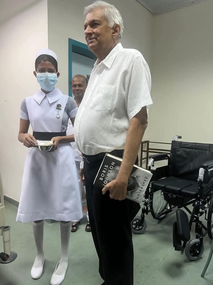 MadurangaT18988's tweet photo. Some JVP lunatics mock him for reading a book in the hospital, calling it a show-off conveniently forgetting that he had a library at home, which they themselves burned down during the fake Aragalaya in 2022. https://t.co/S3l2LptRoz
