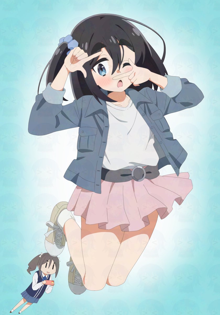 私服さっちゃんと下から撮ろうとする霧山
#mono