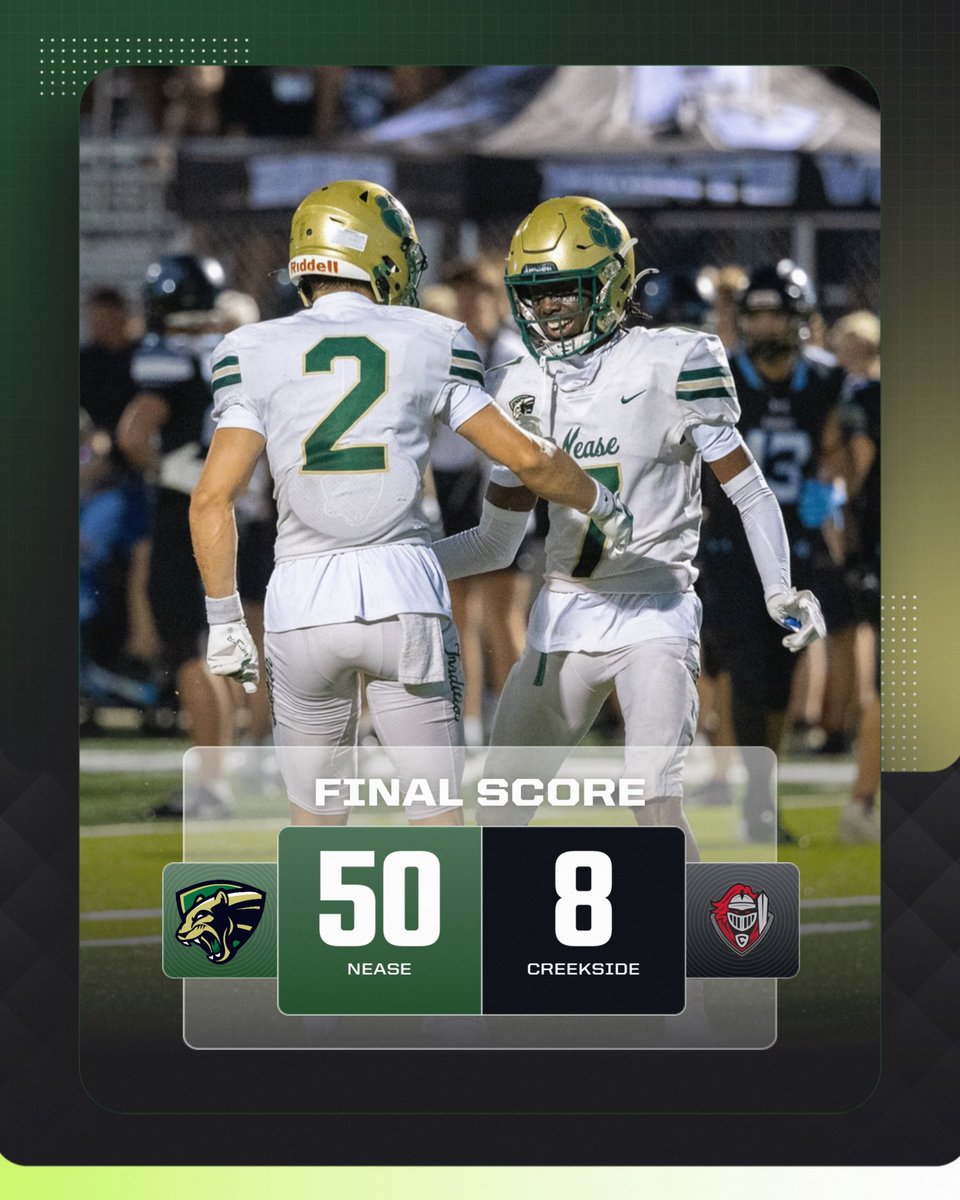 BOOM‼️

Your Panthers dominate Creekside to move to 2-0 on the season. 

#NEASE