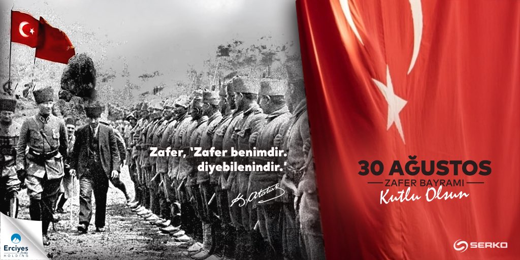 Zaferlerle dolu şanlı tarihimizin altın sayfalarına nakşedilen, milletimizin bağımsızlık ve vatan aşkını bir kez daha en somut ve en yalın haliyle dünyaya gösterdiği 30 Ağustos Zafer Bayramımız kutlu olsun! 🇹🇷 

#SerkoYay 
#30Ağustos
#ZaferBayramı
