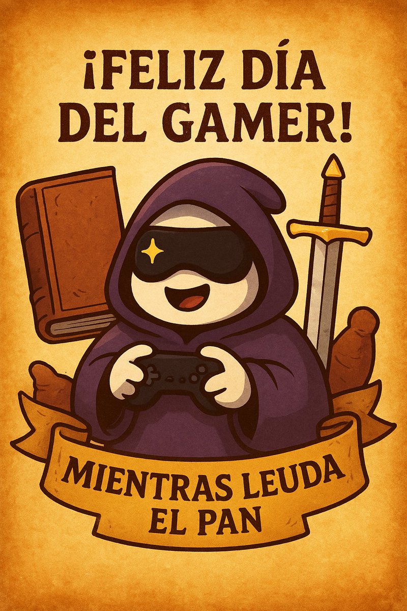 el_gordopastel's tweet photo. 🎮✨ ¡Feliz #DíaDelGamer, aventureros!
Hoy celebramos a quienes cruzan portales, vencen dragones y comparten cada GG en el Panverso. 💜
Gracias por hacer de cada partida una aventura épica. 🚀
#Panverso #MientrasLeudaElPan https://t.co/DVKXb0fnRa