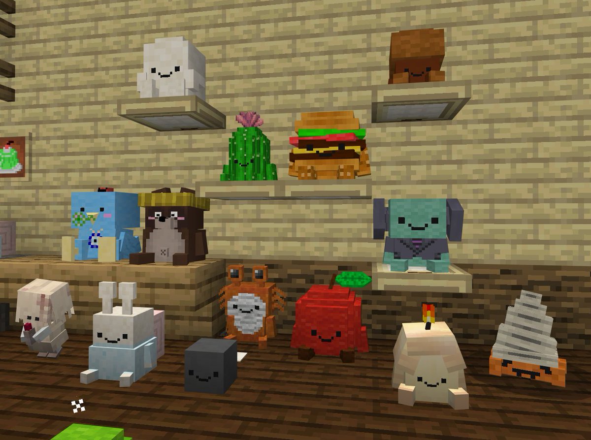 ぬいぐるみ作るのノッてきた😍

企画書も出したし正式に制作することにしたんゴ！150種類くらいいるぬいぐるみを、育てて、お供させたり、頭に乗せたり、飾ったりできるように開発するのですよ😆 #マイクラ #アドオン