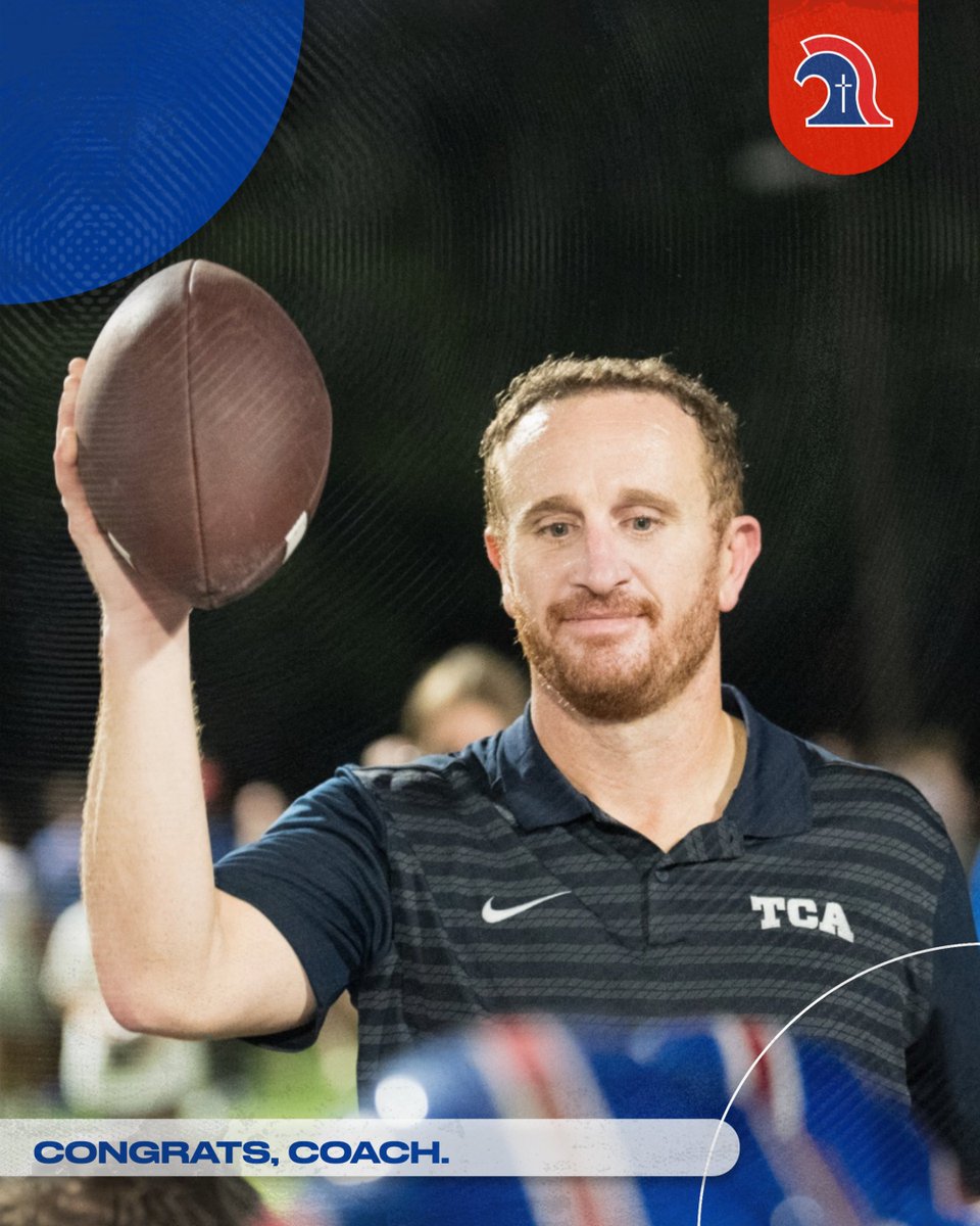 𝘾𝙤𝙣𝙜𝙧𝙖𝙩𝙨, 𝘾𝙤𝙖𝙘𝙝.

TCA Athletics would like to congratulate Coach Trey Haverty on earning his first career win as Head Coach of the Trojan Football program. Congrats, Coach! This one's for you!
