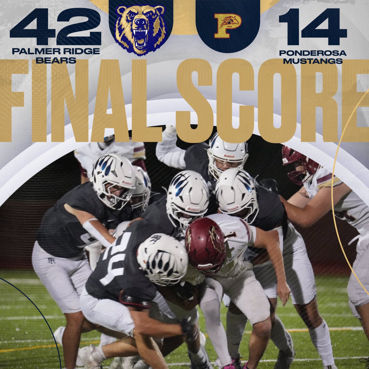 Bears take down the Mustangs and open the season with a commanding 42 to 14 win! The boys take on Doherty next Thursday night at Garry Berry.
#SkoBears