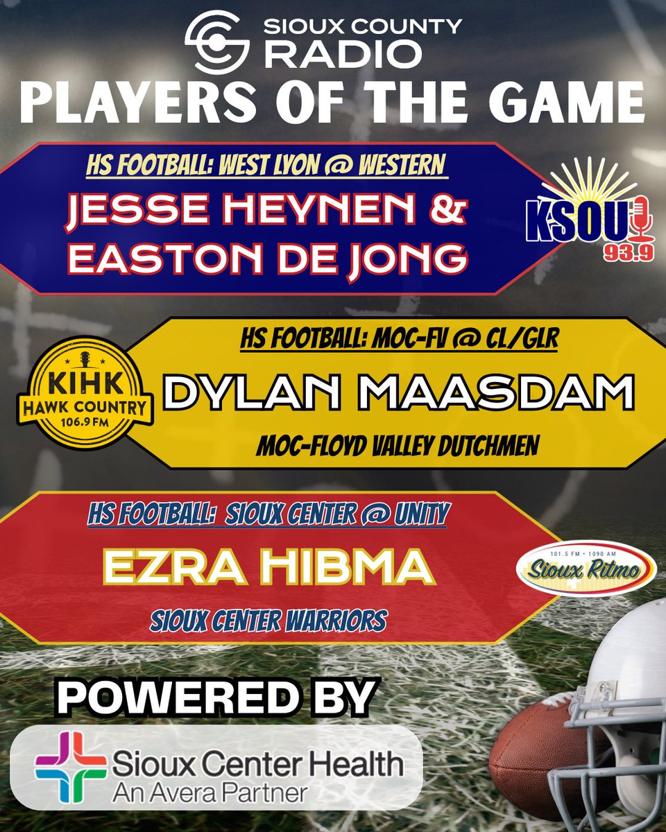 Week 1 in the history books! Here’s our Players of the Game!

#iahsfb 🏈