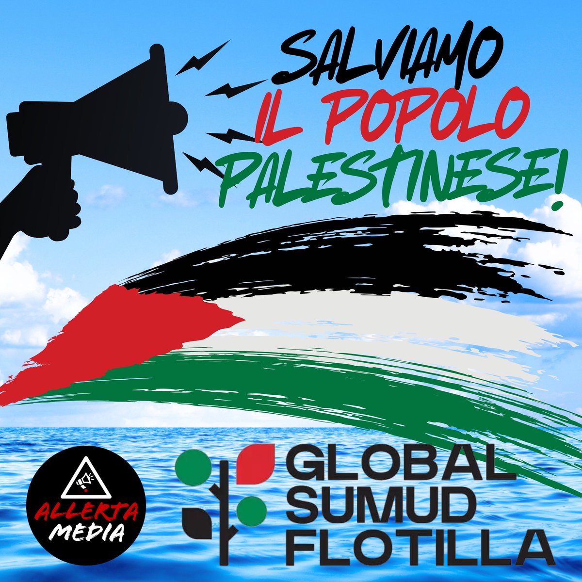 ### COMUNICATO STAMPA DA @ALLERTAMEDIA  

### #AllertaMedia si schiera al fianco di #GlobalSumudFlotilla nell'eroica operazione umanitaria verso Gaza ###

In un momento storico di profonda crisi umanitaria, l'associazione AllertaMedia annuncia il suo pieno sostegno e impegno a
