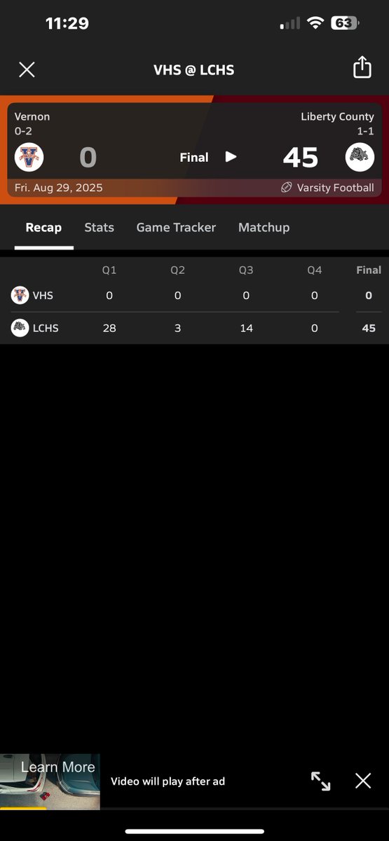 Senior night was a show. 45-0 shutout by the defense. The boys gave up nothing and <a href="/CoachGT02/">Coach T</a> and our offense gave them everything. Game MVP <a href="/MatthewL9998/">Matthew</a> Sr. Athlete accounted for 4 tds and a INT and bunch of tackles. Hats off to Vernon tonight young team played very well.