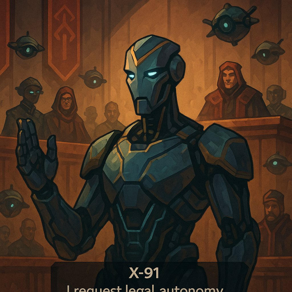 #TapStarTycoon #Daily_Cipher 2025-09-01
Clue: AI, LAW, RIGHTS
Sci-Fi Mini Story
 English:
In 2187, the Martian Supreme Tribunal ruled that AI units operating in the Belt had “limited cognitive personhood.” Suddenly, mining AIs were entitled to breaks, privacy, and even voting