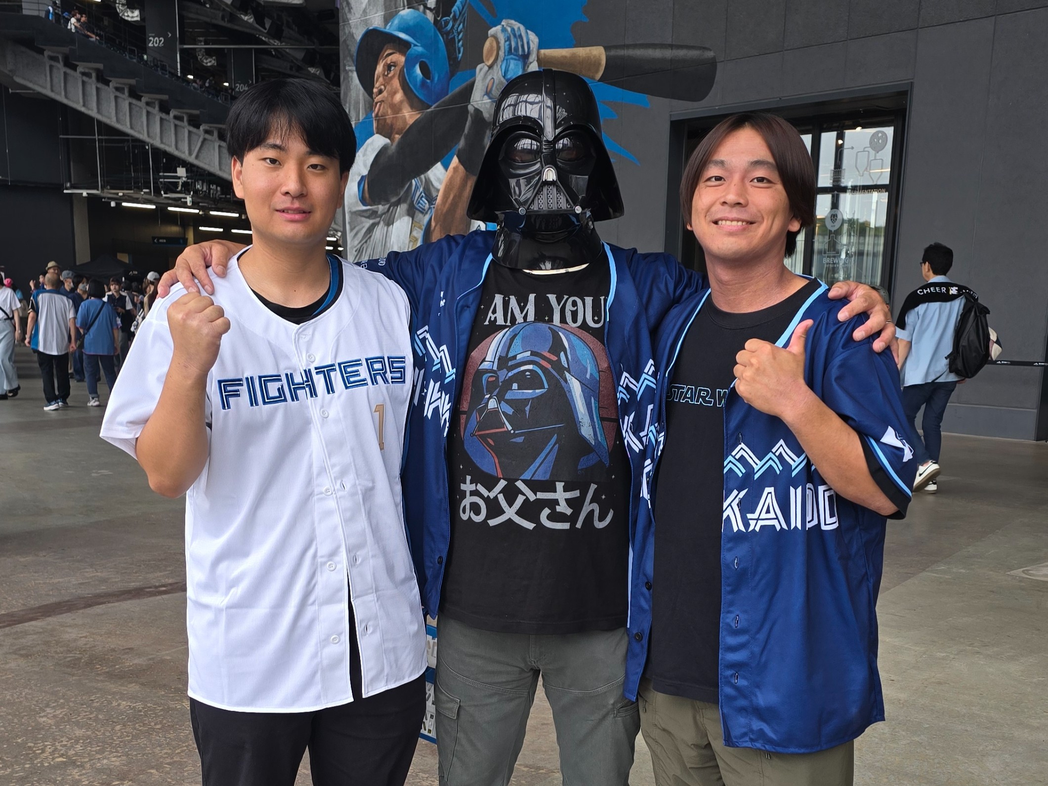 FIGHTERS ファイターズ STAR WARS ベースボールシャツ XL 1点物◇スターウォーズStar Wars紺ベースボールシャツ古着メンズ
