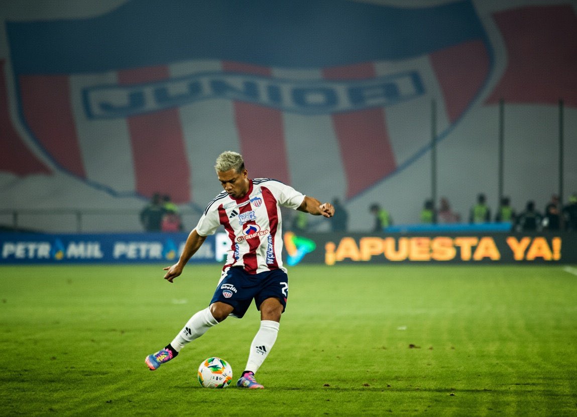 de las mejores fotos en la historia de club, el escudo de Junior en la tribuna y en la cancha. Teo es eso, nuestro escudo, lo que nos representa.