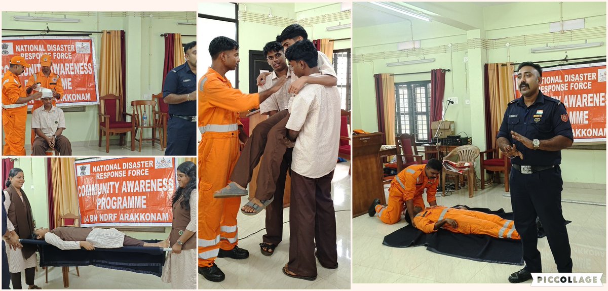 04NDRF's tweet image. 04 BN NDRF(A) conducted a CAP at Cheekodu Grama Panchayat Hall,  Mallapuram, kerala on August 2025; chaired by Smt. Mumthas I (Panchayat President) 
Topics: Disaster types, NDRF roles, first aid, CPR, FBAO, triage, fire &amp;amp; quake safety, safety apps.
#NDRF #CommunityAwareness