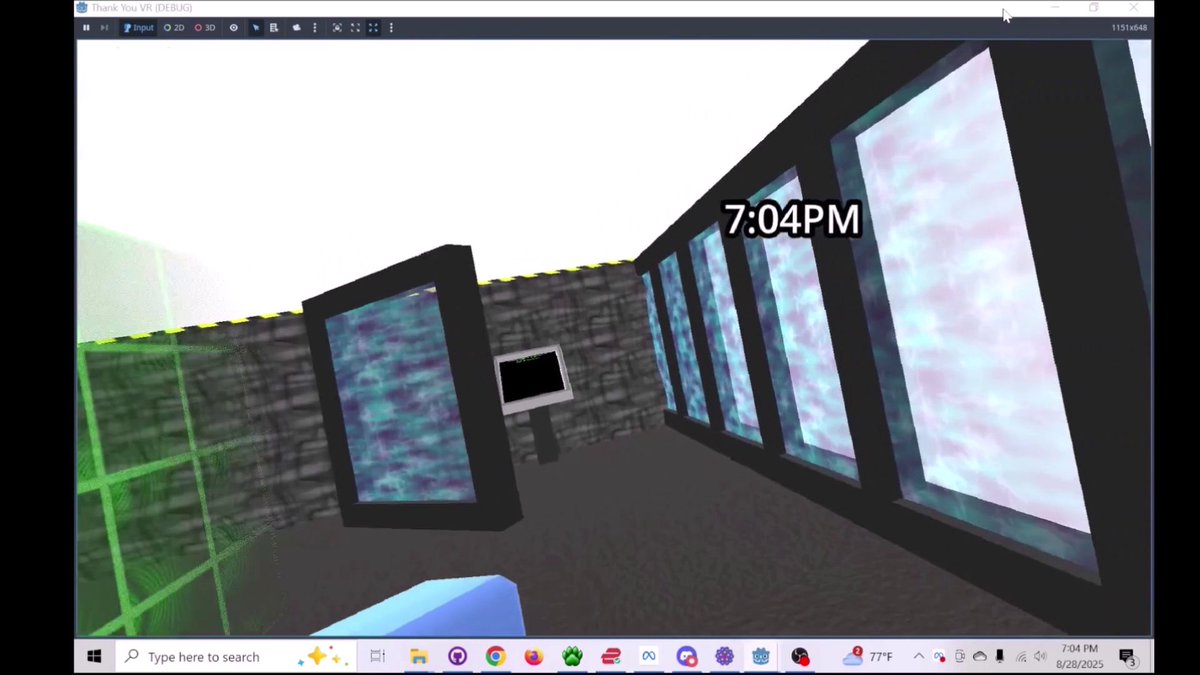 davididev's tweet image. Happy #screenshotsaturday.  Doing some #godotengine #VR work this week.  I was inspired by the Matrix in this part of the project...
youtube.com/watch?v=iGlCre…