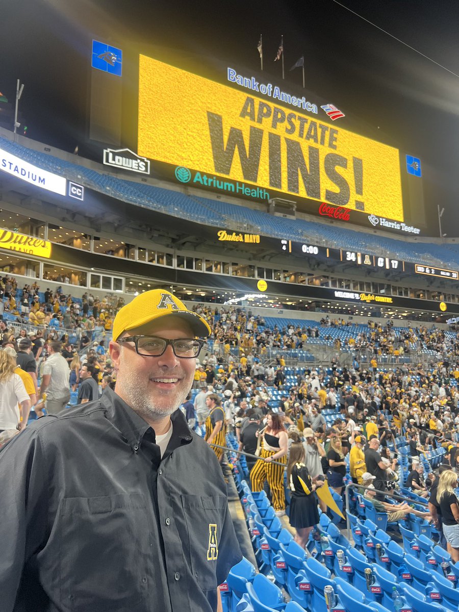 drbbettis's tweet photo. Football season is back!  It’s always great to be a mountaineer and an @AppState_FB win is a perfect start to the season. https://t.co/H1CKG3Uo2d