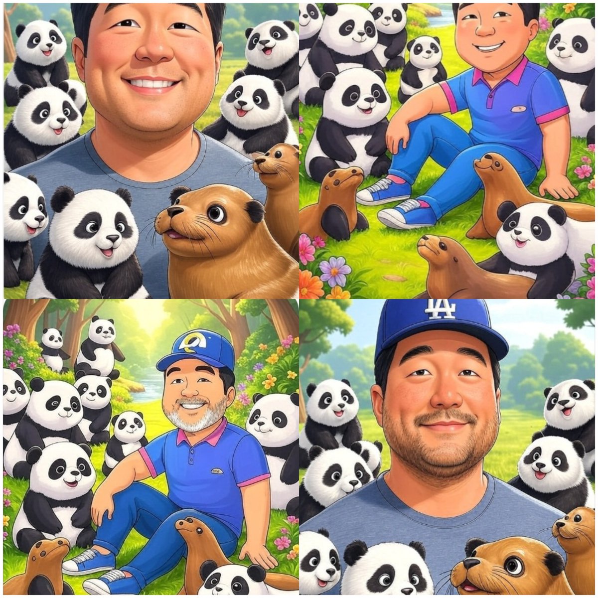 lmk66's tweet image. Things I adore. #Pandas #SeaLions #TimKang #TheMentalist #MagnumPI