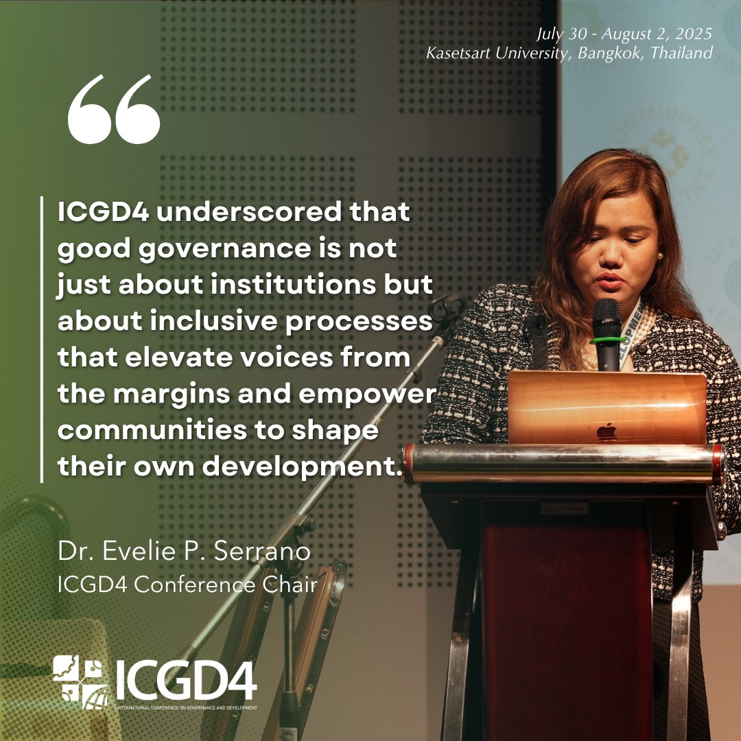 uplbcpaf's tweet photo. Before #ICGD4 officially wrapped up, the conference Chair, Dr. Evelie Serrano and the CPAf Dean, Dr. Aileen Lapitan reflected on its journey, the conversations, and what comes next. 🤝 A meaningful close to an inspiring conference. 💭🌏

#ICGD4ThrowBackSeries #Governance4Impact https://t.co/RZ1RalaTDl